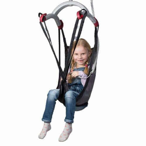 Molift - RgoSling Shadow HighBack Net Sling being used by a child