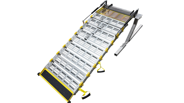 roll-a-ramps assisted bi fold van ramp on reliable ramps unfolded transparent background