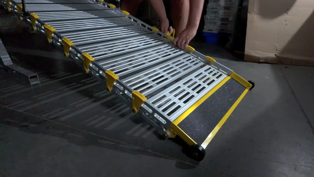 roll-a-ramps assisted bi fold van ramp on reliable ramps zoomed in view