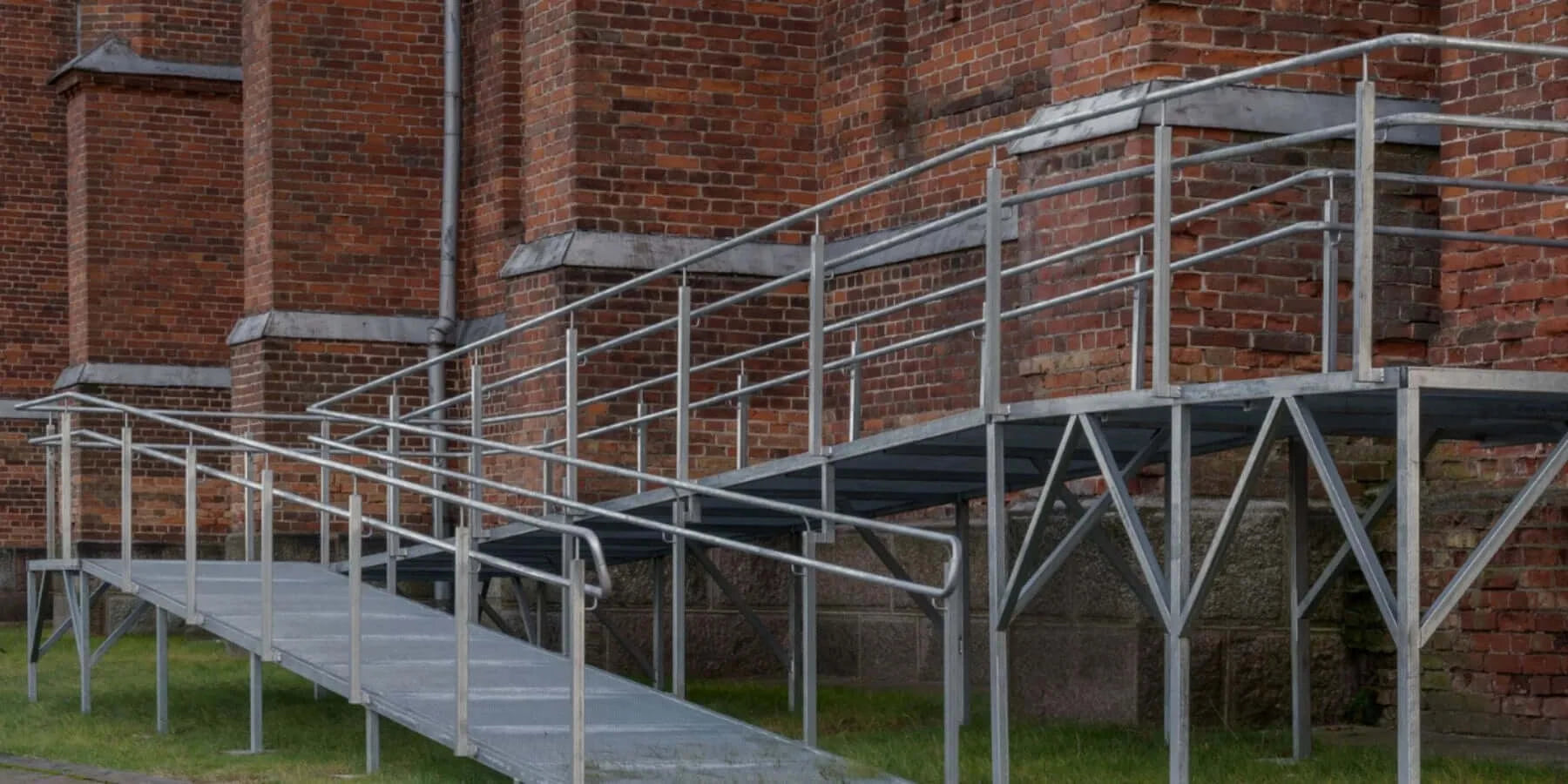 modular ramp outside a church