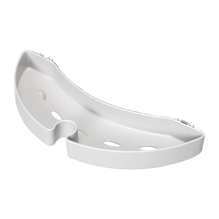 White plastic bracket on a white background
