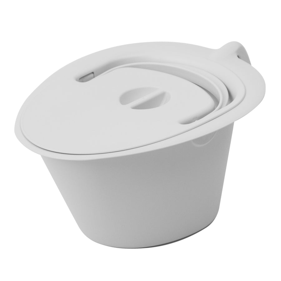 etac commode pan with lid on a white background