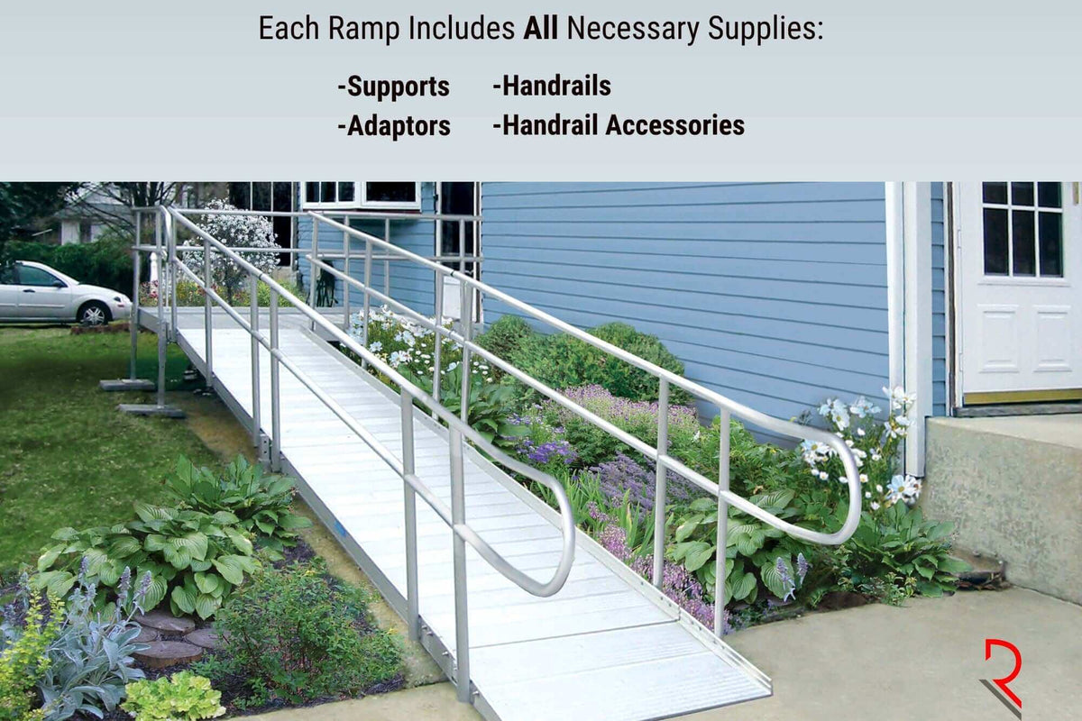 Pod Ramp Railing Aluminium Armada Modular Ramp + Handrails | Alumiramp - Reliable Ramps
