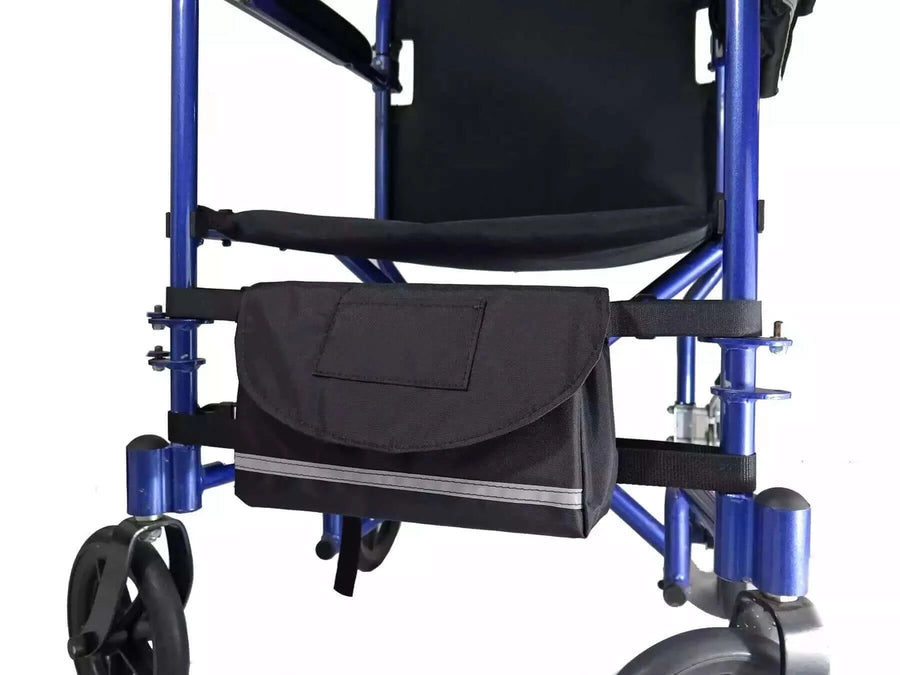 Diestco - Down-In-Front Bag for Wheelchairs on scooter with white background