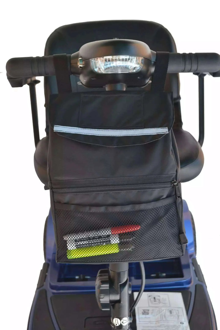 Diestco - Deluxe Tiller Bag for Mobility Equipment on scooter with white background