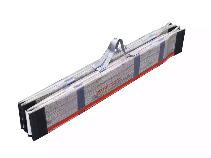 DECPAC - Fiberglass Portable Wheelchair Van Ramp - 5'5" Length - folded up view with a white background