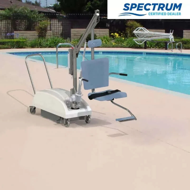 Spectrum Aquatics - Portable Motion Trek BP 300 Lift (165600) installed next to an in ground pool