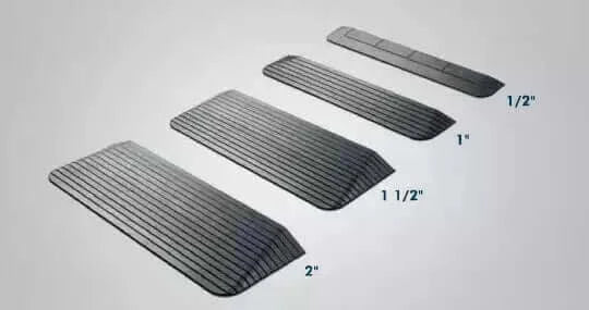 National Ramp - Approach Series Rubber Threshold Ramp for Wheelchairs- image that shows how the ramp is put together with its multiple pieces