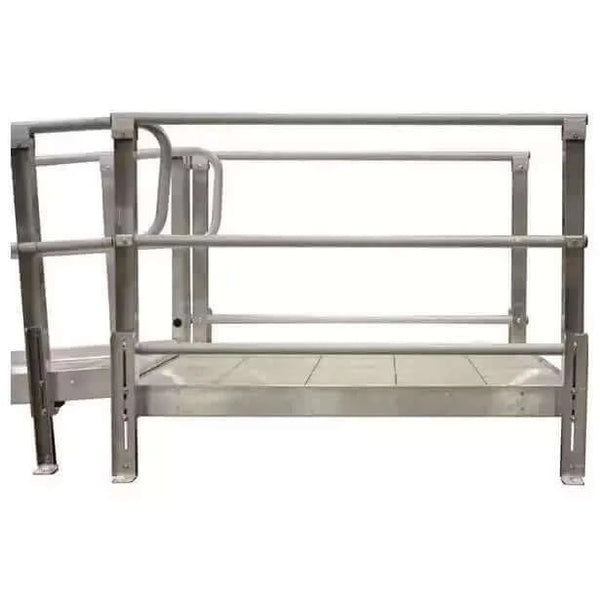 the Platform for the PVI Modular XP Aluminum Wheelchair Ramp with Handrails against a white background